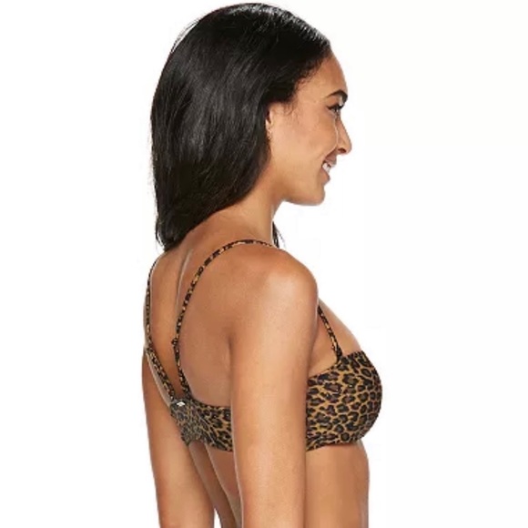 KENDALL & KYLIE Leopard Print Bandeau Bikini Top with Removable Strap - Picture 6 of 16